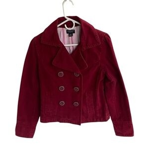 American Eagle Outfitters double breasted lined Raspberry Jacket Size Medium